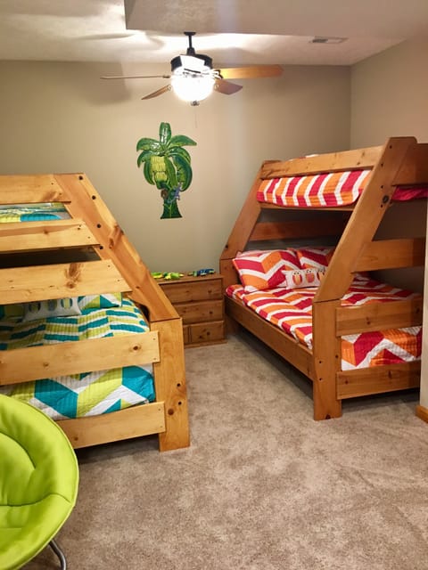 Bedroom #5 on Lower Level with 2 Bunks (double on bottom, single on top)
