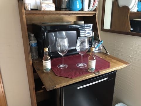 Wine and wine glasses if that is your desire. 