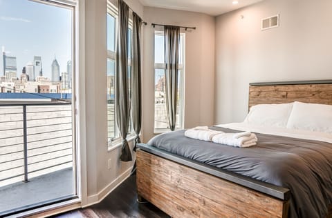 3rd floor bedroom with perfect city views.
