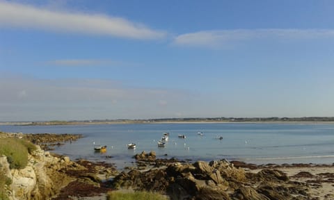 On the beach, sun loungers