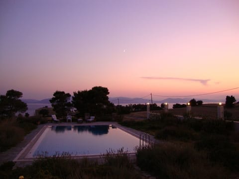 The pool in the twilight
