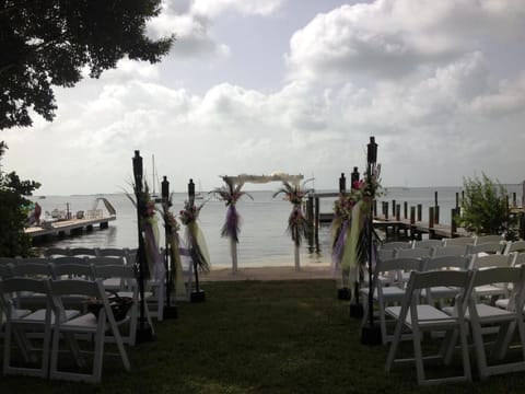 Outdoor banquet area