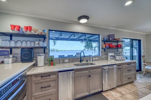 picture window over sink.  Kitchen newly remodeled in 2018.