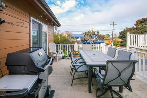 Balcony accessible through the living area and master bedroom has a gas grill.