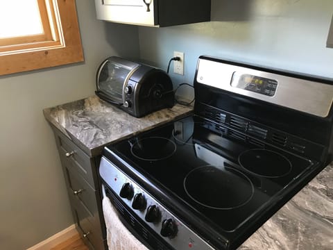 Stainless stove and oven.