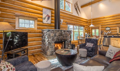 Living Room with a Fireplace