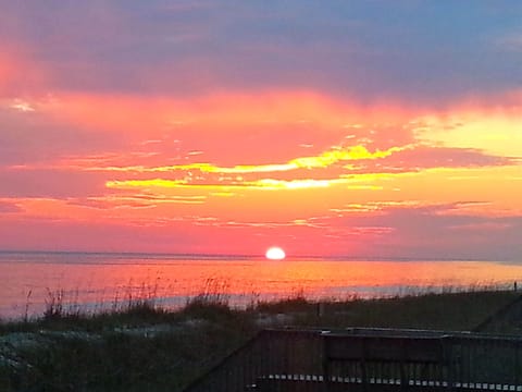Another gorgeous sunset over Oak Island. Every day, right off our porch!