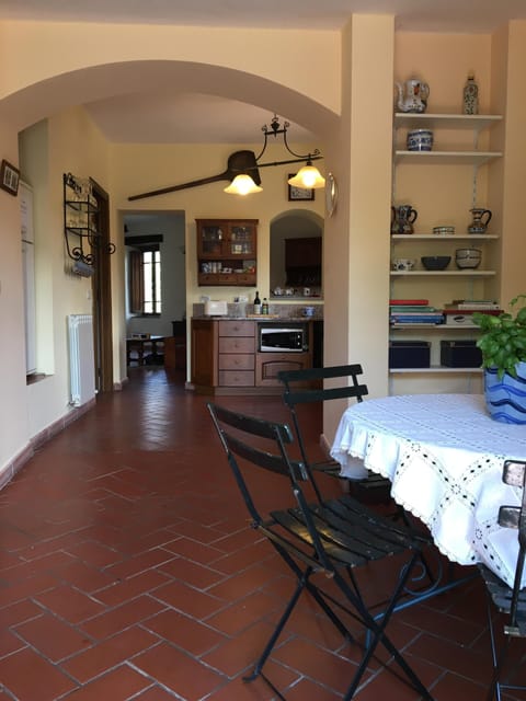 The view from the breakfast nook in the Living Room towards the Kitchen.