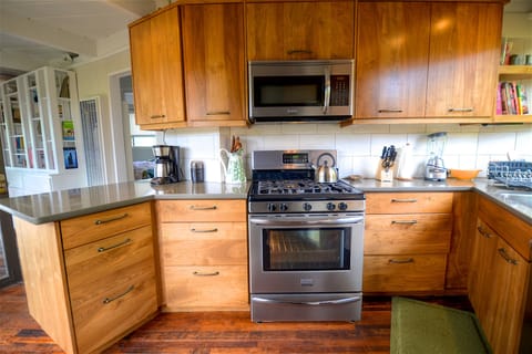 Solid Walnut Cabinets, Quartz Counters