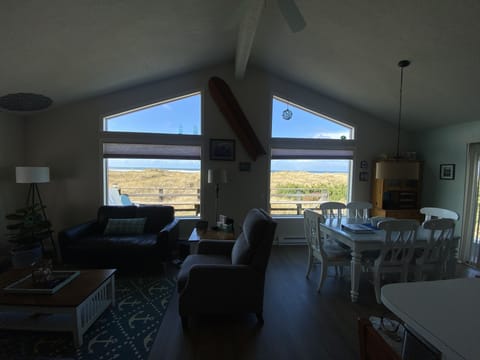 Upstairs - living room, dining room, kitchen - open concept great room