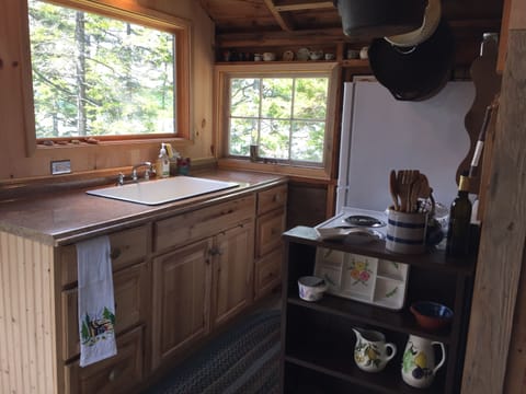 Fridge, oven, stovetop, coffee/tea maker