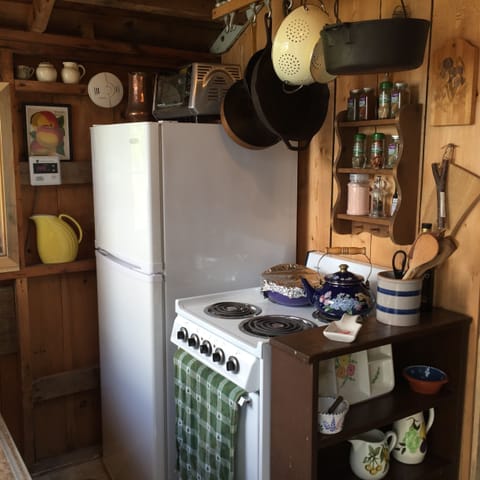 Fridge, oven, stovetop, coffee/tea maker