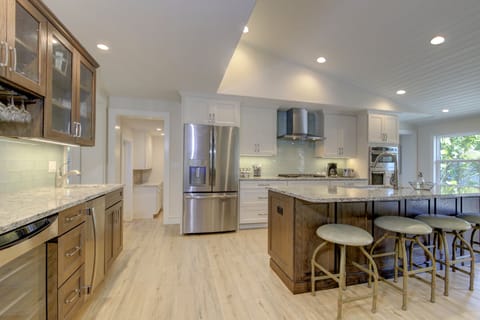 All stainless appliances with all the kitchen tools and gadgets 