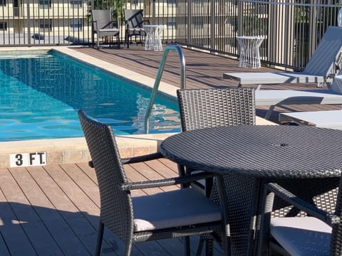 A rooftop pool