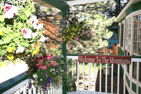 Welcome to Estes Park! Your vacation starts here! This is the front deck.