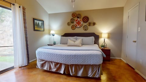 Master bedroom with King size bed.