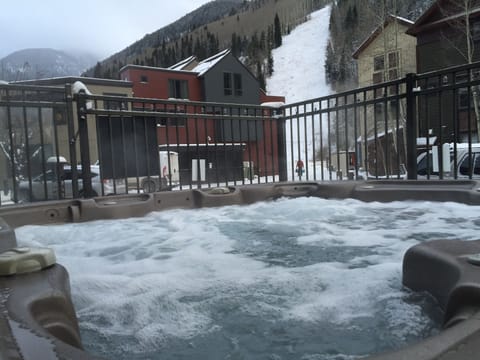 2 Large Hot tubs with massaging jets close to condo. 

