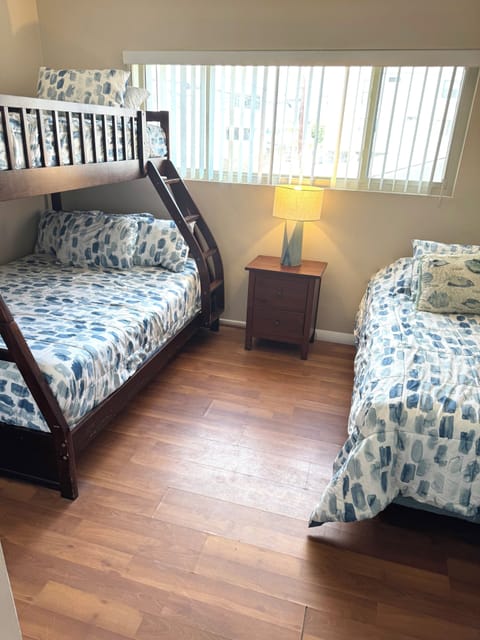 2nd bedroom sleeps four, a double and 2 singles