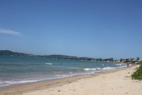 On the beach, sun loungers