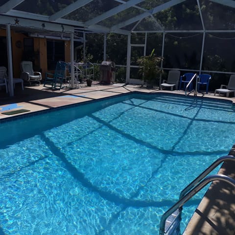 Sparkling  pool is heated to 89F