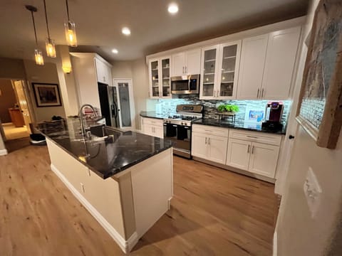 NEW renovated kitchen - well stocked with pots, pans, plates...etc
