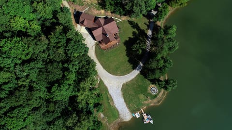 Ariel View of Cabin and waterfront