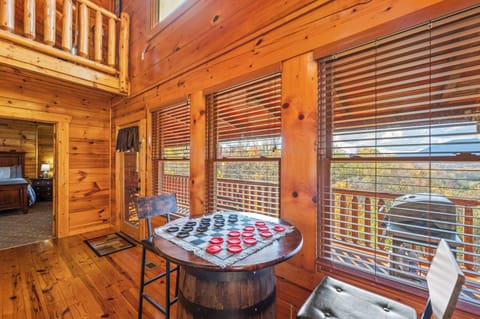 How about a game of checkers while enjoying the perfect mountain setting.