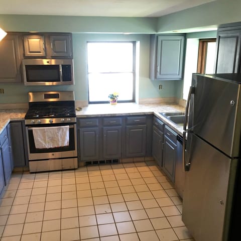 Updated kitchen with all new stainless steel appliances and fresh finishes