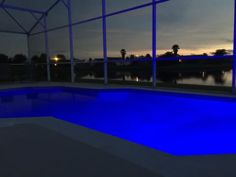 Pool with color changing lights!