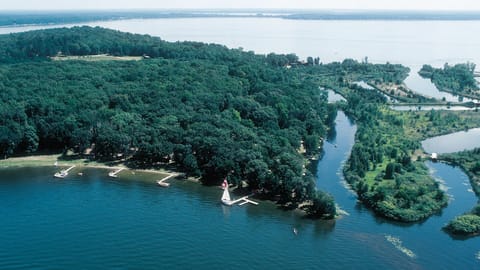 Aerial view of Samara Point on Gull Lake.