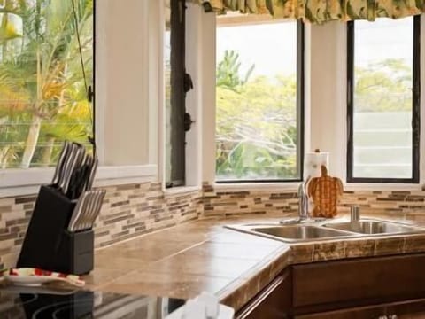 Kitchen amply stocked for any cooking needs