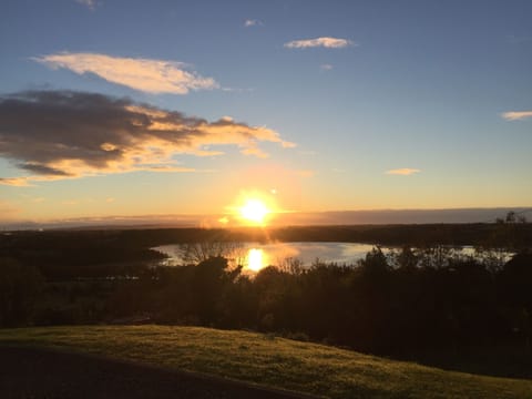 Dawn, through the dining room window, at 'Aidan's Island'