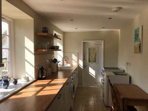 Sunny galley kitchen