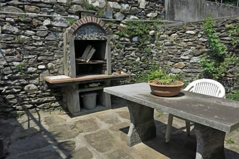 BBQ area with stone table