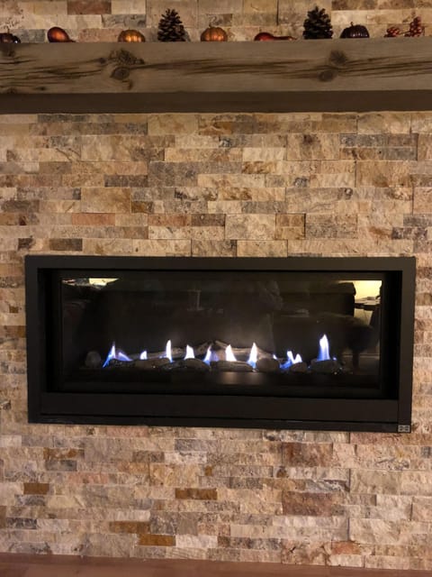 Linear gas fireplace to keep you cozy on those chilly nights!