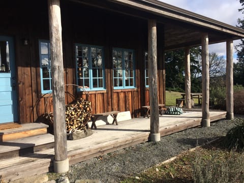 South-facing deck off living room ... view of the Olympic Mtns to the right