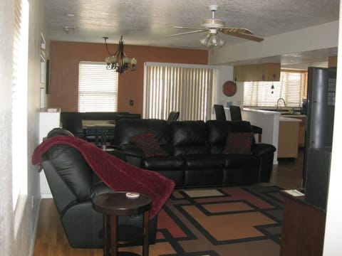 Open floor plan for Dining, Kitchen and Living area