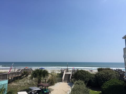 On the beach, sun loungers