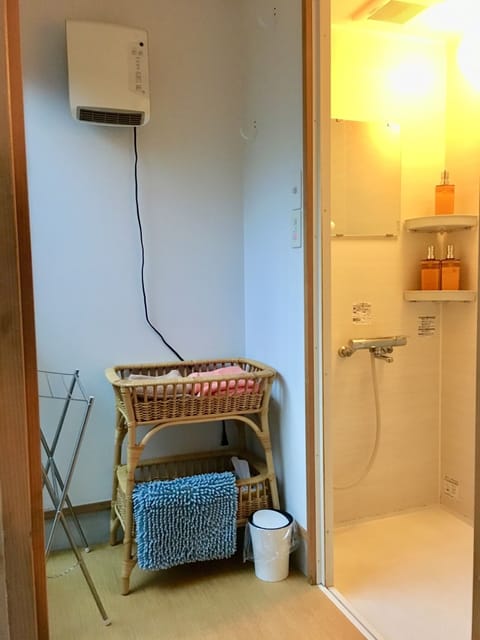 Shower room & dressing room, then you can go to out door bath by left door.