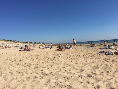 Beach nearby, sun loungers