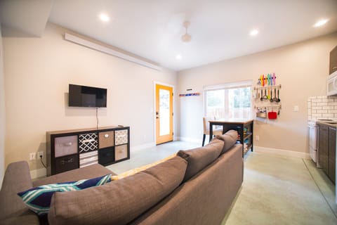 Large L shaped sofa makes into a queen bed 