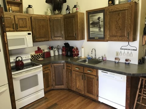 Kitchen. All of your essential cookware provided.