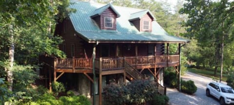 Cabin in the Pines with darkened stain.
