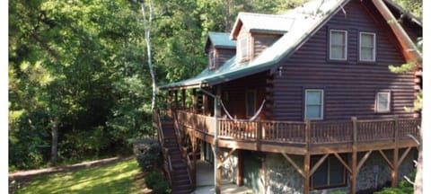 Cabin in the Pines with darkened stain.