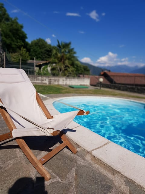 Fenced pool -same level as house with 