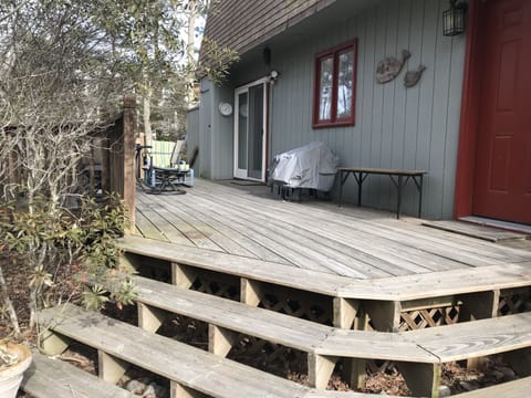 Front of house and deck