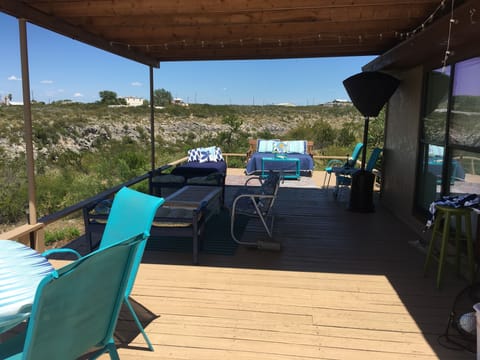 700 Sq ft of deck with the awesome view of the lake and stars