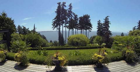 View of Semiahmoo Bay and San Juan Islands from the deck of the Main house