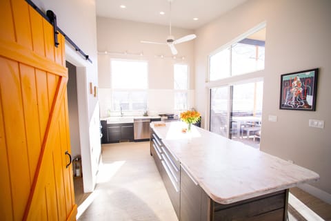 Extra large island to dine at, play games, have a drink and snack...prep a meal