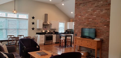 Great room and kitchen - 1893 carriage house remodeled in 2017